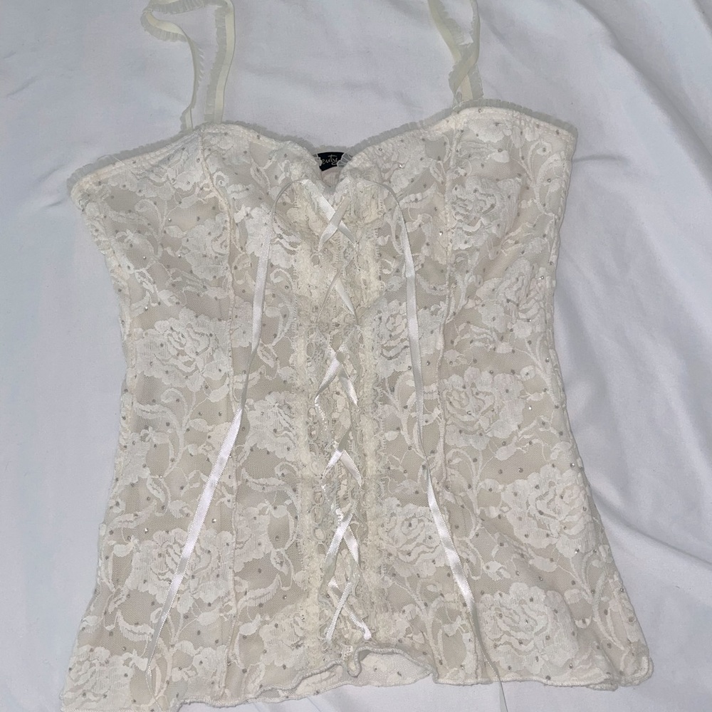 White Lacey Tank Top